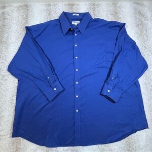 Joseph & Feiss International Blue Non-Iron Cotton Dress Shirt Size 20 34/35